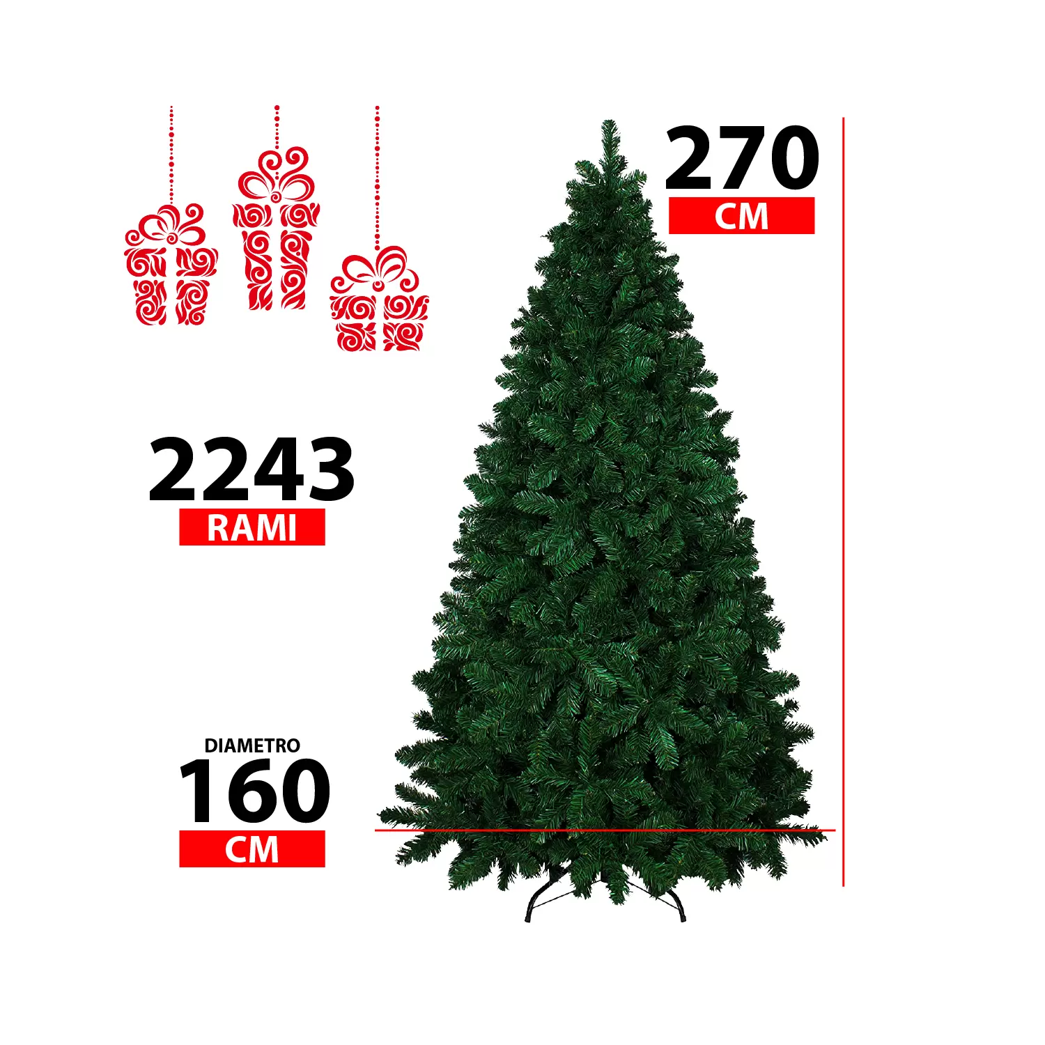 Albero Di Natale Artificiale Da Tavolo - 50 Cm, Realistico, Per Interni Ed Esterni, Decorazione Natalizia