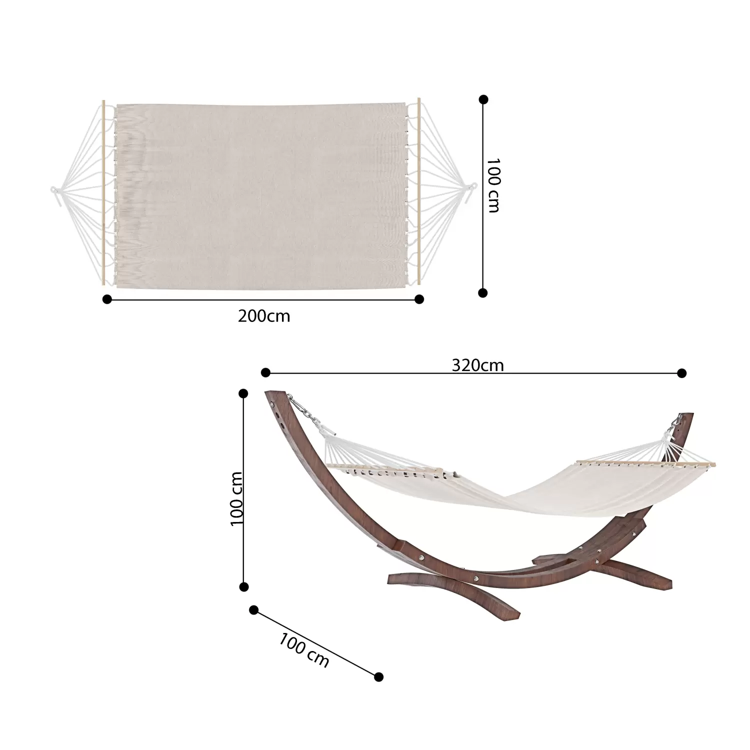 Amaca Brasiliana Con Supporto In Acciaio - Portata 200kg, Regolabile - Foto 7