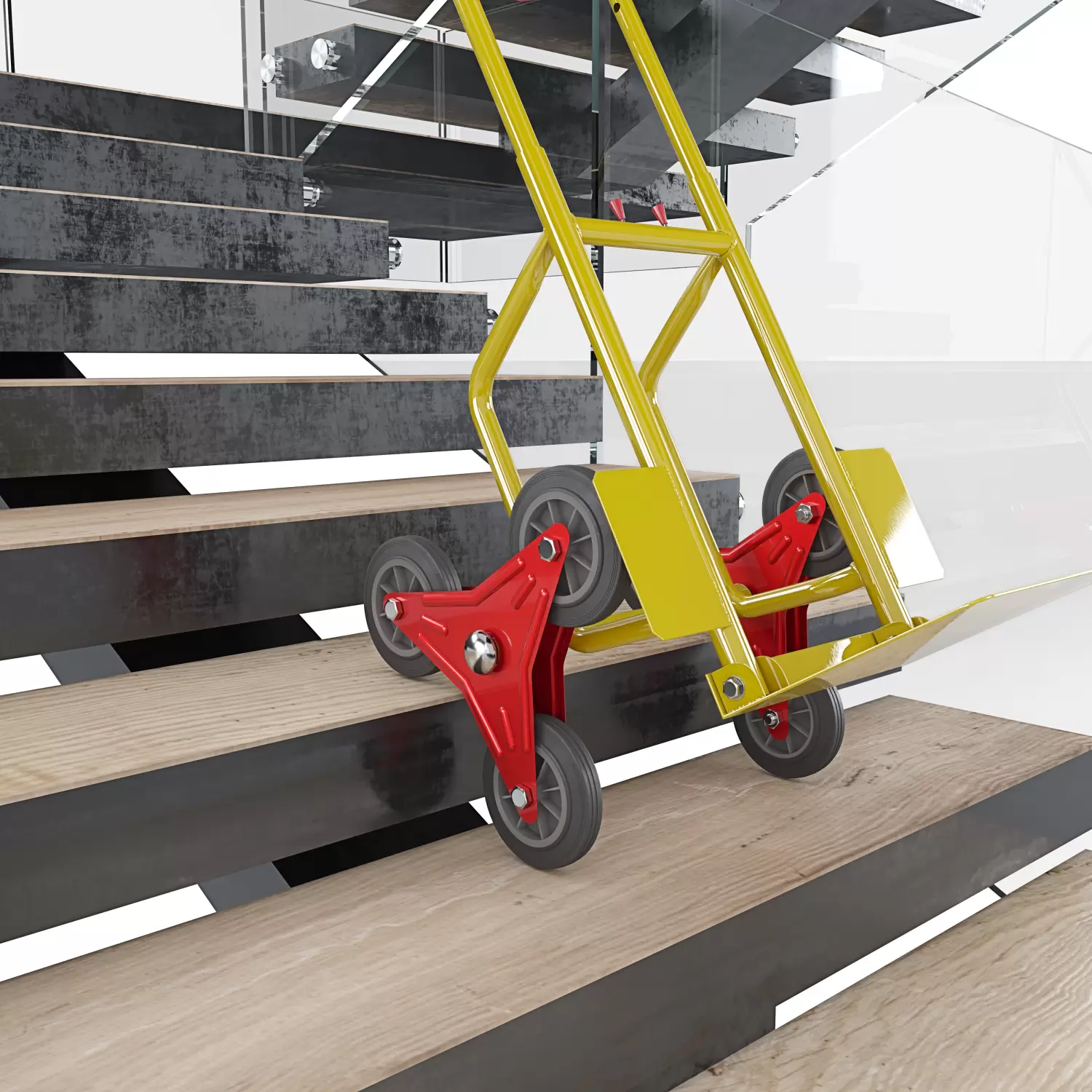 Carrello A Mano Per Carichi Pesanti - Portata 250 Kg, Ruote Pneumatiche, Ribaltabile, 63x53x116 Cm