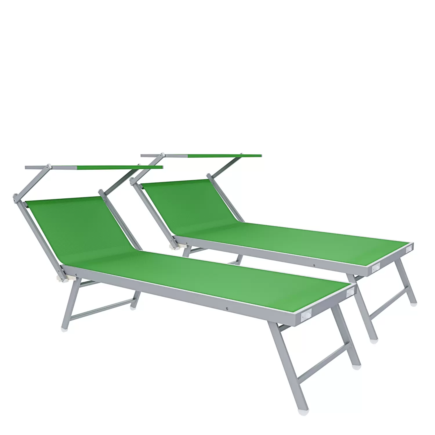 Lettino Sdraio Chiusura A Ombrello Coppia Di Lettini Verde