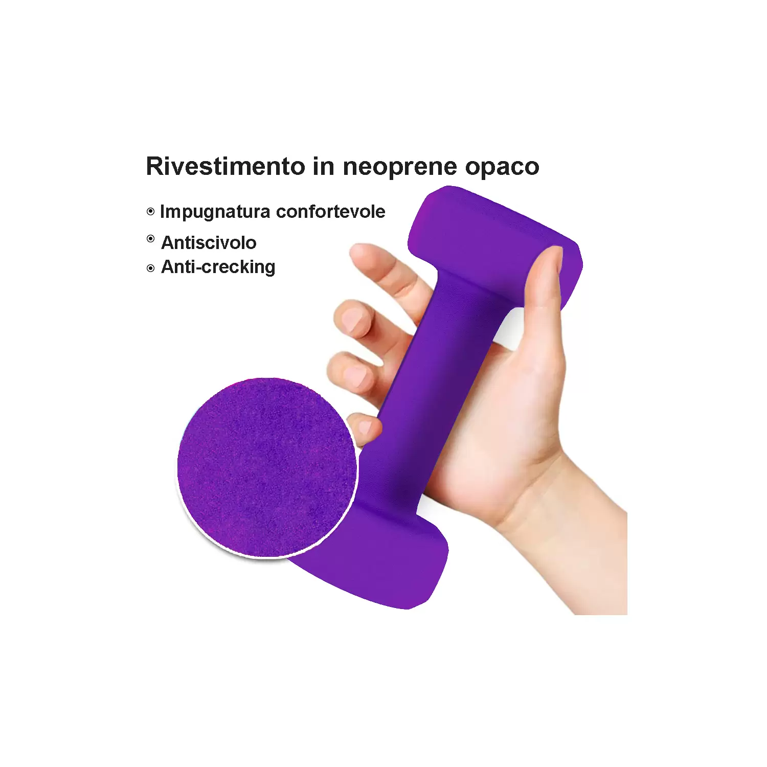 Manubri Esagonali In Neoprene - Coppia 2x1 Kg, Antiscivolo, Per Home Fitness - Foto 11