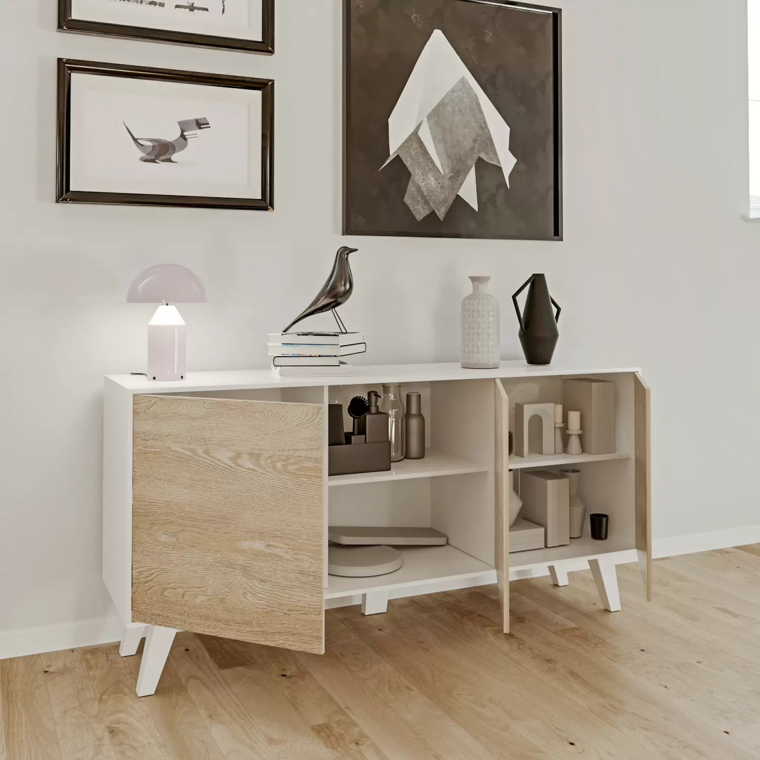 Credenza Gijòn Mobile Mobiletto Soggiorno Salotto Ingresso Sala da