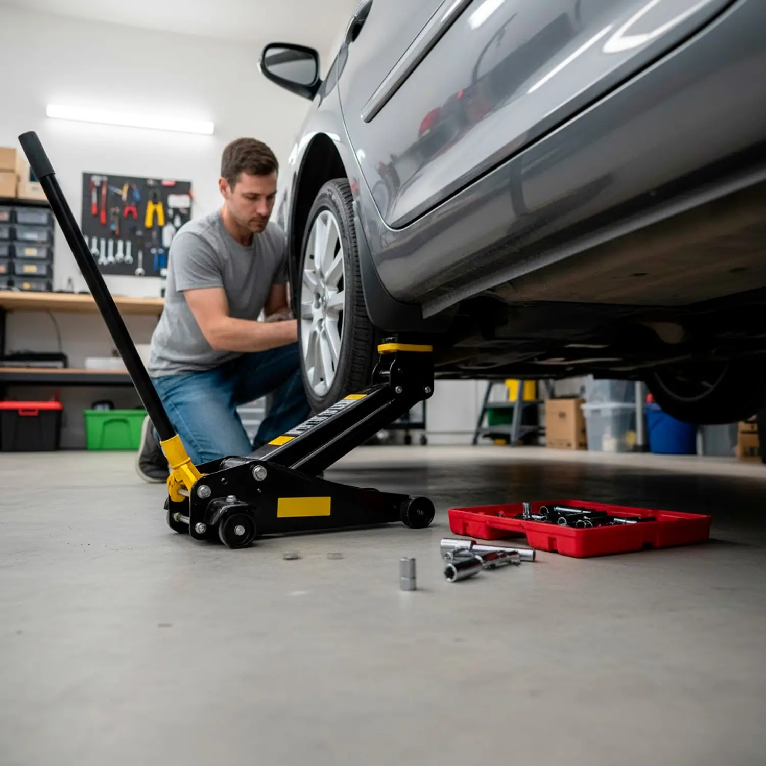 Cric Auto 2t Cric Idraulico Professionale 2 Tonnellate - Carrello Sollevatore Auto E Moto Con Valigetta TSJESMIC Sollevatore 2 Tonnellate Cric Auto Professionale - Foto 11