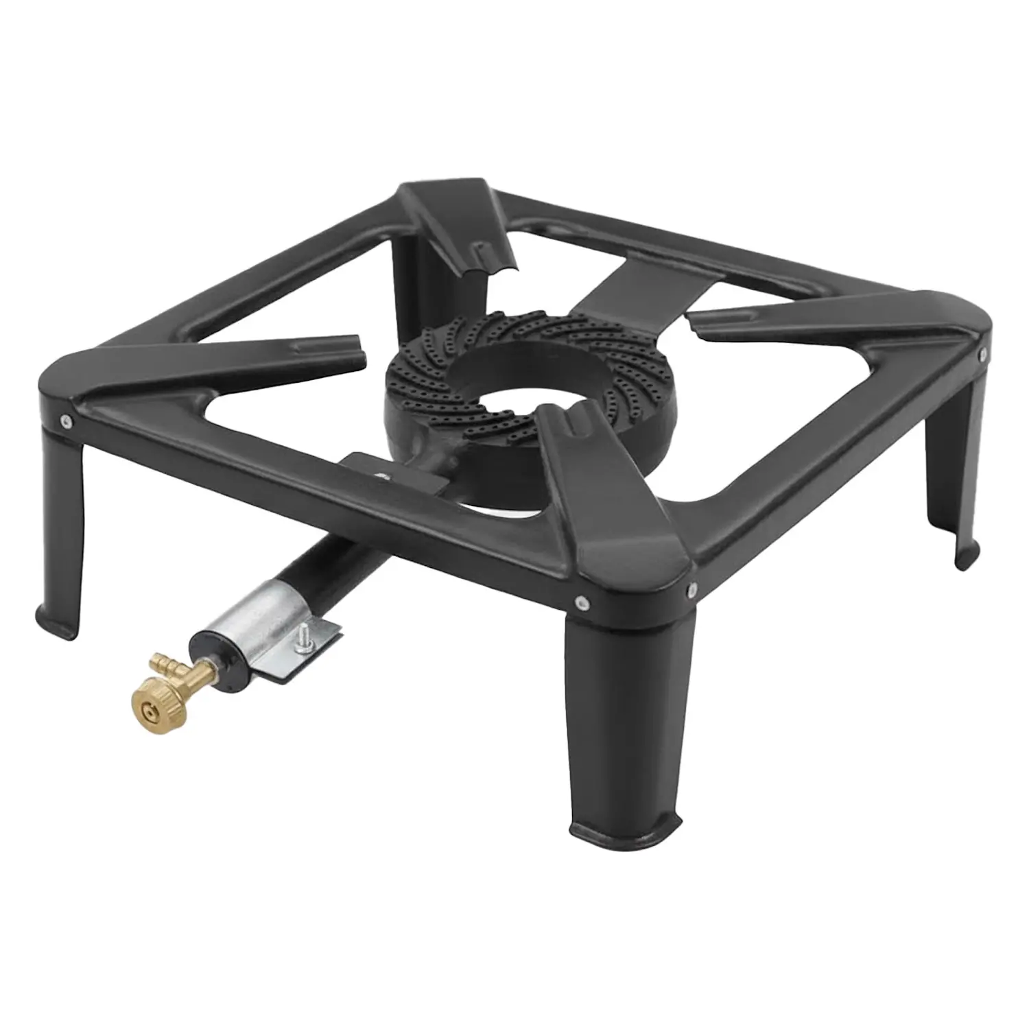 Fornello A Gas GPL Portatile 5.5 KW Bruciatore In Ghisa - Ideale Per Campeggio, Cucina Esterna, Giardino, Nero