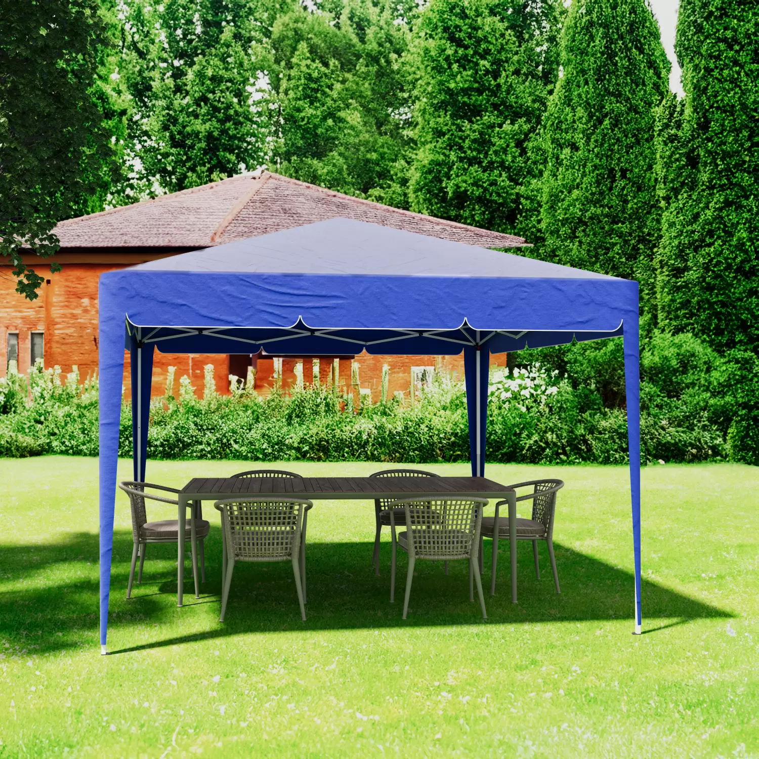 Gazebo Pieghevole 3x3m Depok | Giardino, Esterno, Con Sacche Pesi E Borsa Trasporto - Foto 9