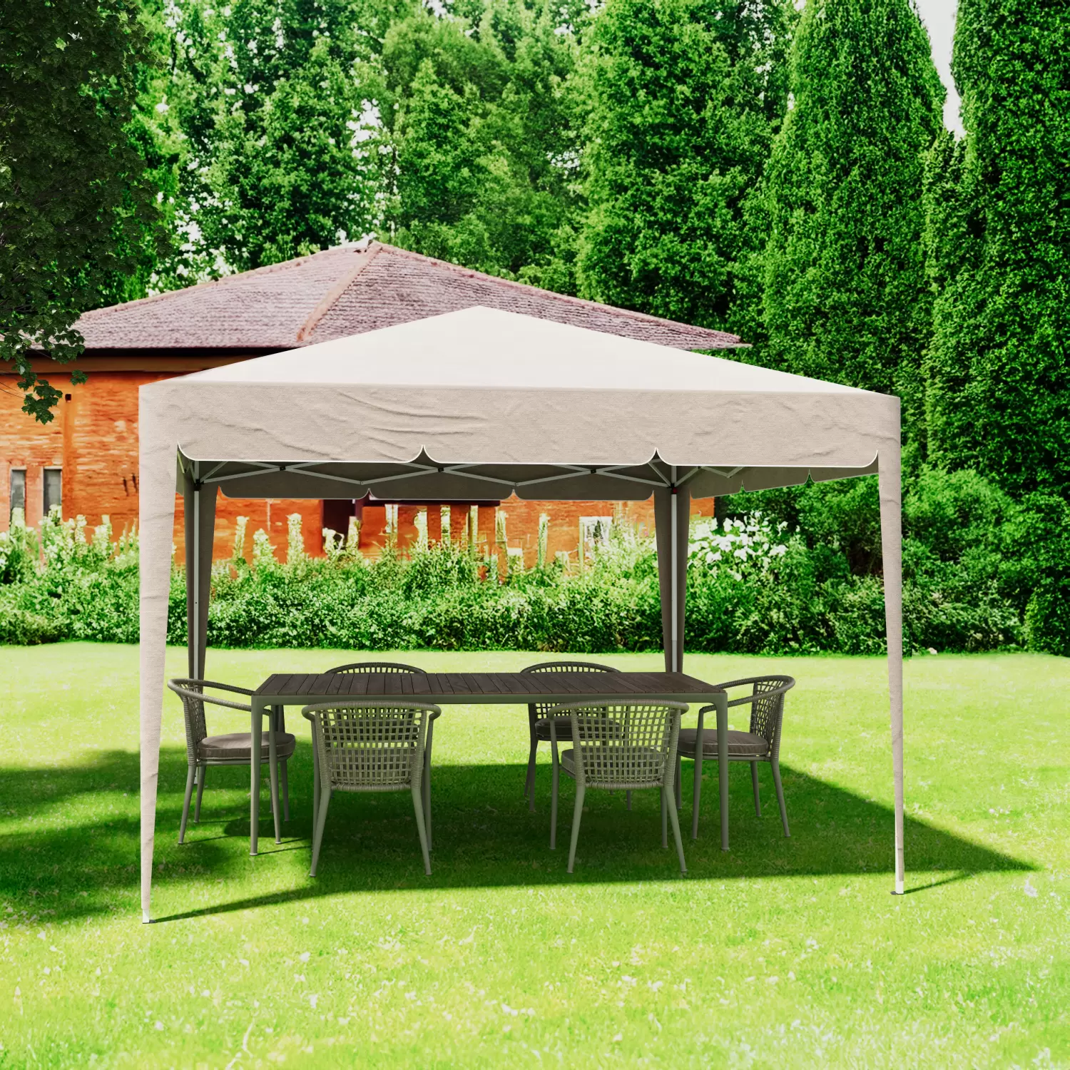 Gazebo Pieghevole 3x3 Metri - Struttura Acciaio, Telo Idrorepellente 160g/m², Con Sacche Pesi - Foto 10