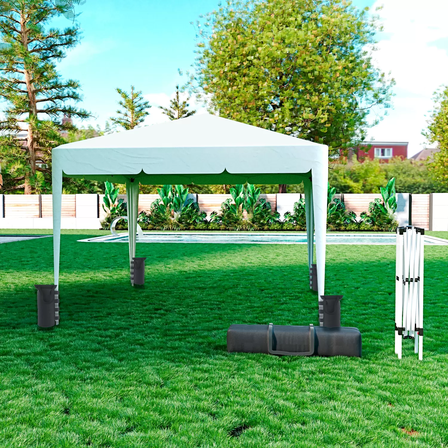 Gazebo Pieghevole 3x3m Con Zanzariera - Impermeabile E UV Protection, Ideale Per Giardino, Campeggio E Feste - Foto 7