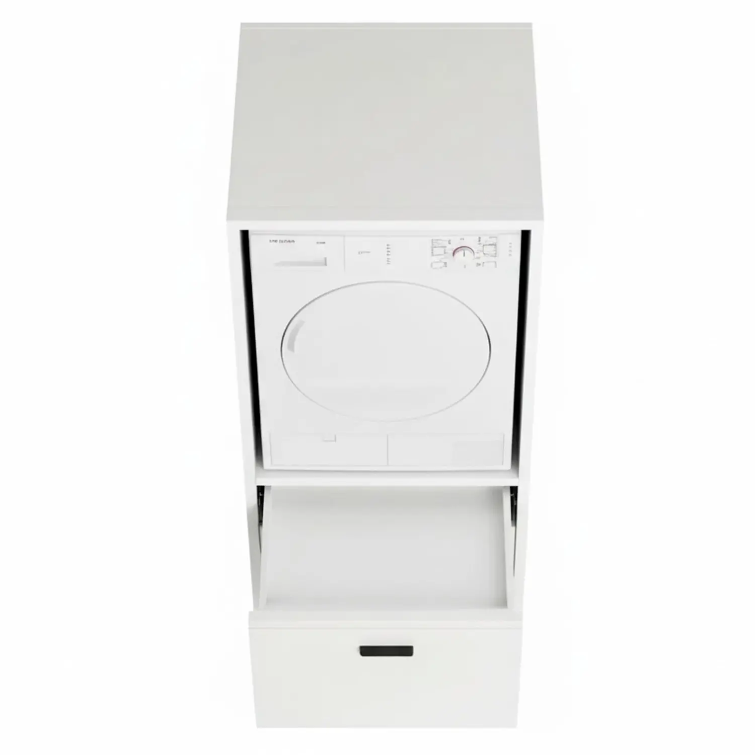 Mobiletto Per Lavatrice E Asciugatrice Con Cassetto - Legno Laminato Bianco, 70x146x64 Cm, Mensola Scorrevole, Salvaspazio