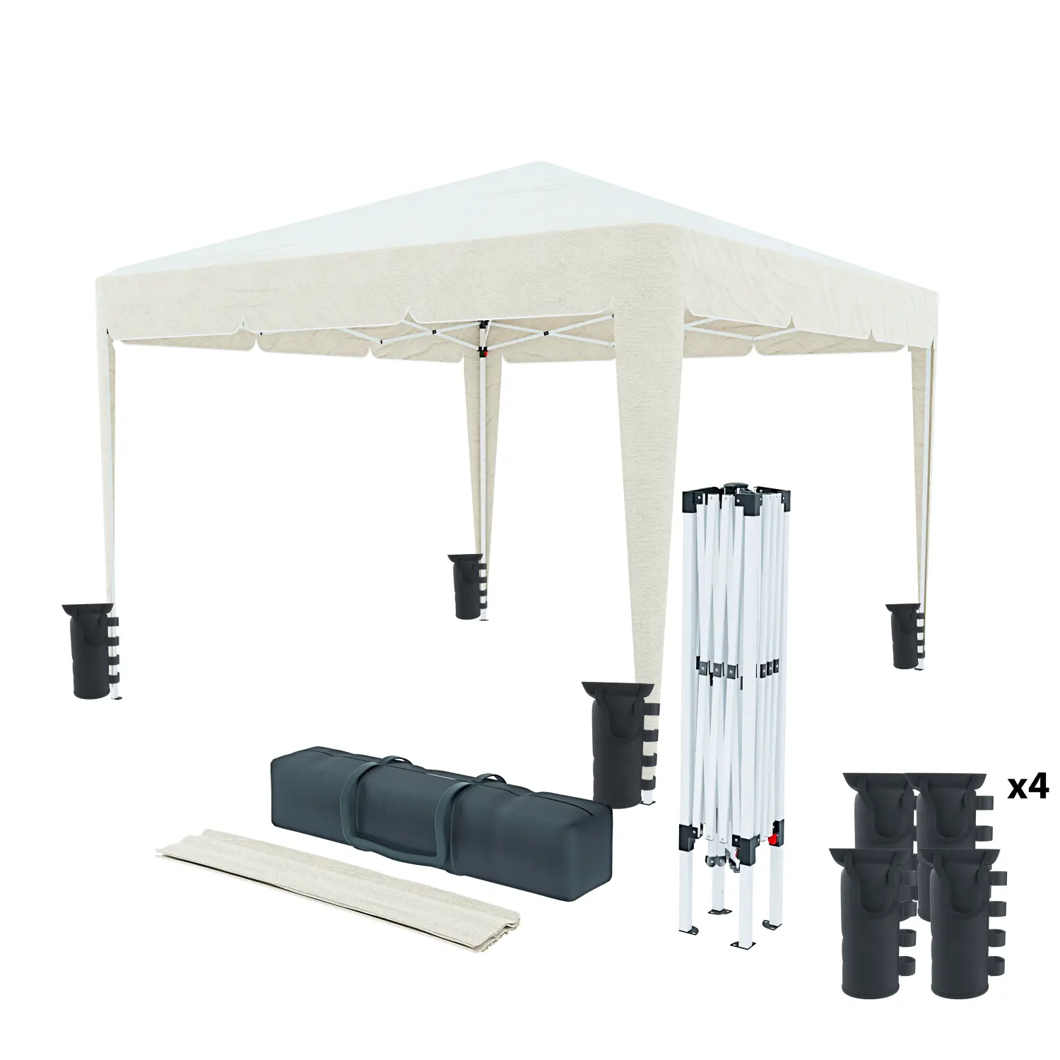 Gazebo Pieghevole 3x3m Idrorepellente con 4 Sacche…