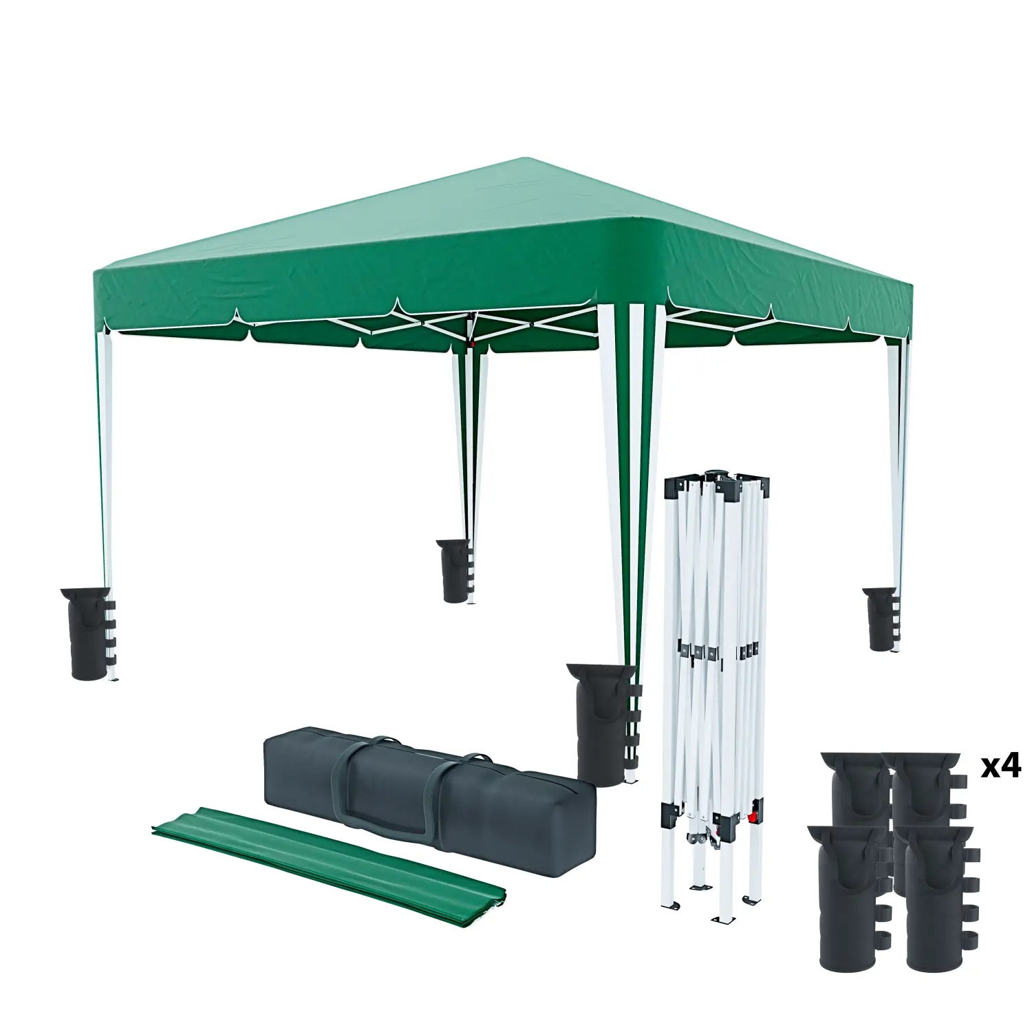 Gazebo Pieghevole 3x3m Idrorepellente con 4 Sacche…