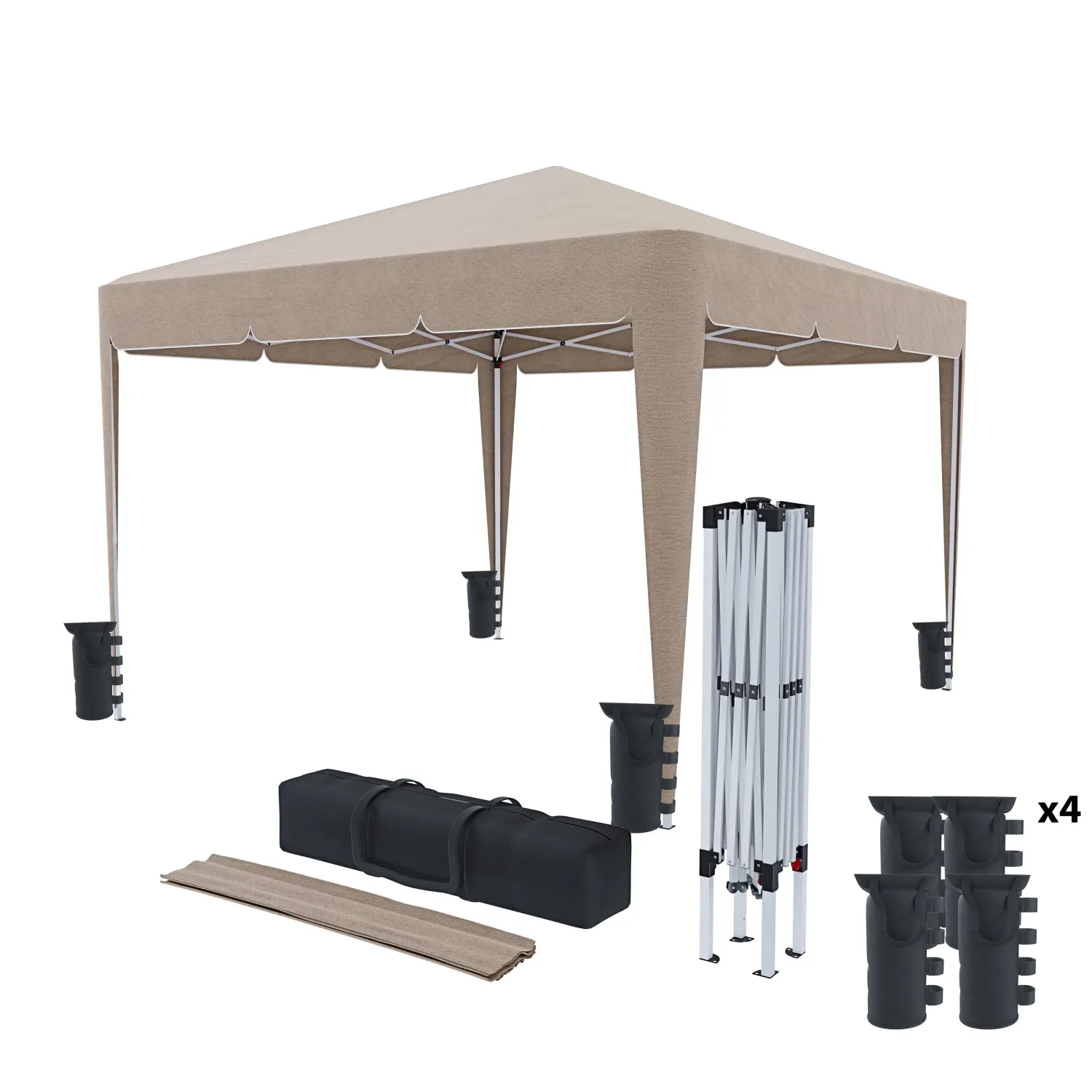 Gazebo Pieghevole 3x3m Idrorepellente con 4 Sacche…
