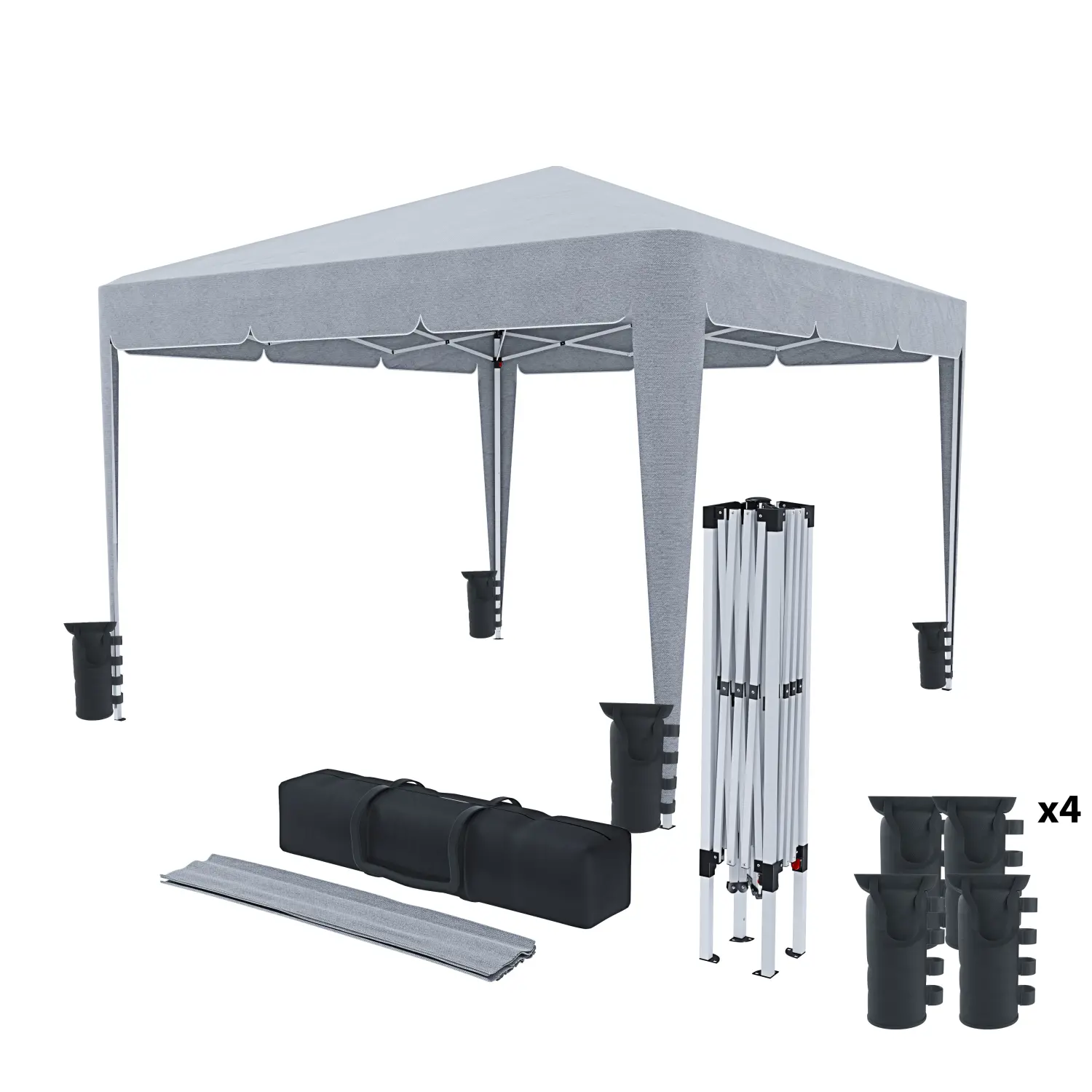 Gazebo Pieghevole 3x3m Idrorepellente con 4 Sacche…