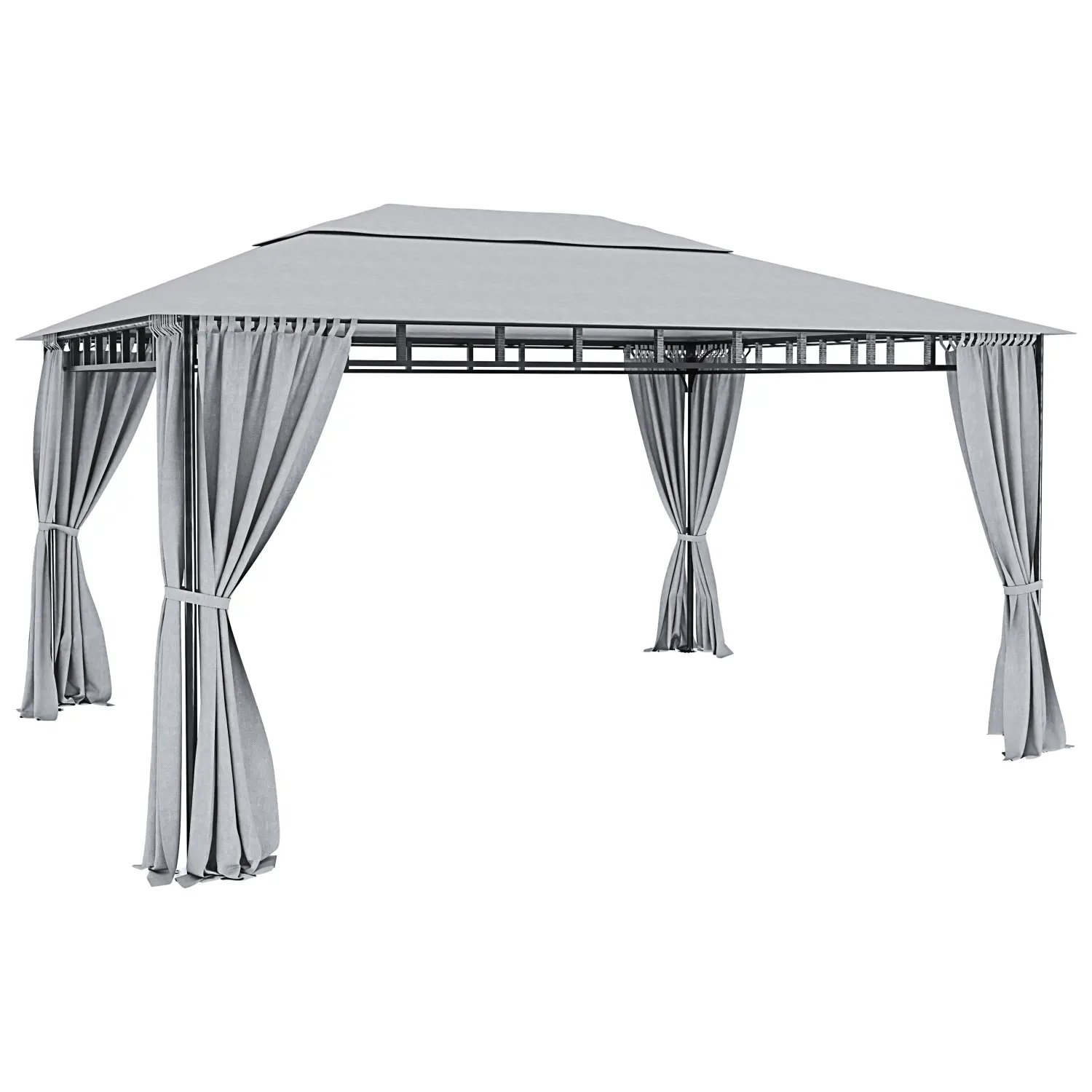 Gazebo 3x4 M Da Giardino Con Tende Laterali Richiud…
