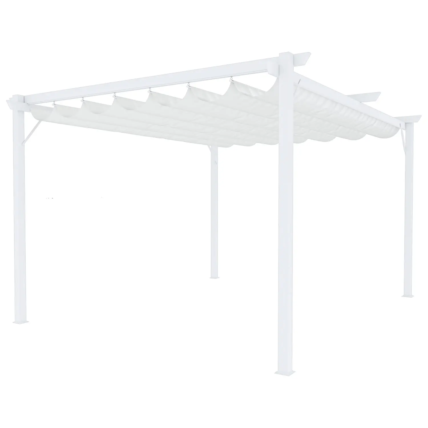 Gazebo Pergola 3 x 3 M Pergolato Con Telo Grigio Im…