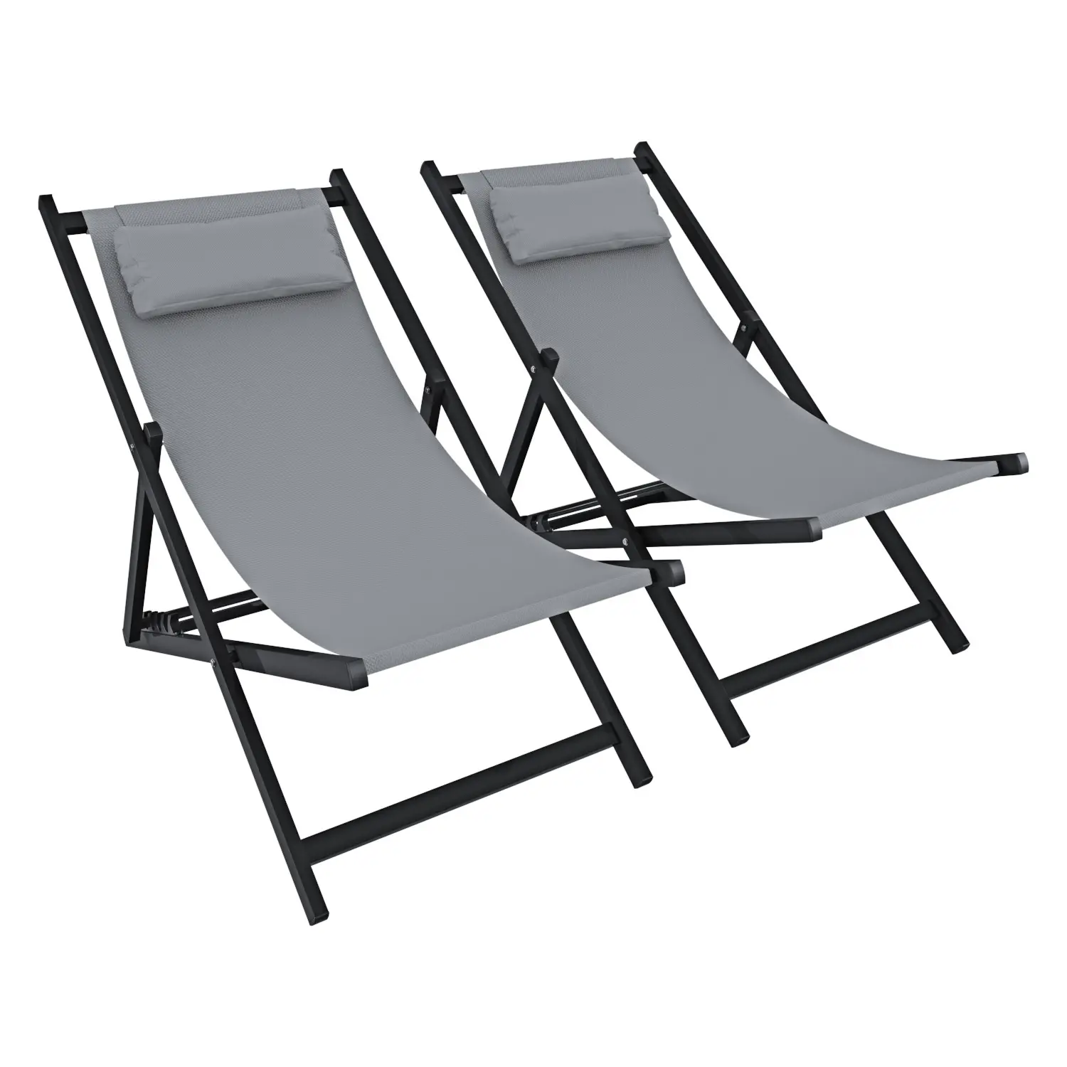 Set di 2 Sedie Sdraio Leggera Da Giardino Schienale…