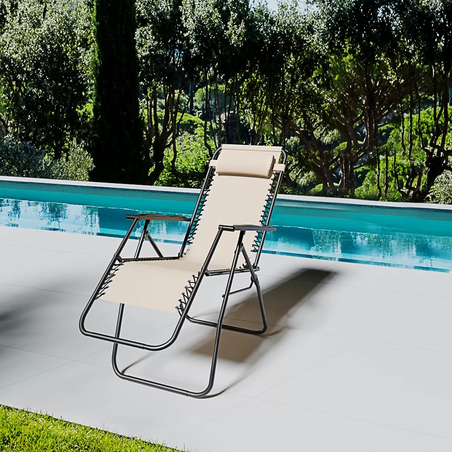 Sedia A Sdraio Richiudibile Con Cuscino E 7 Posizioni Per Il Relax In Spiaggia Giardino E Piscina 82787902