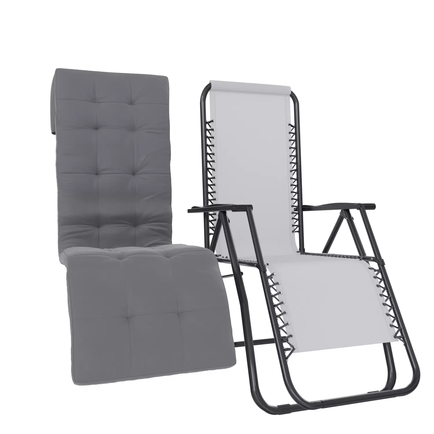 Sedia Sdraio Zero Gravity Reclinabile Pieghevole In Acciaio E Textilene Verde 87442423 - Foto 4