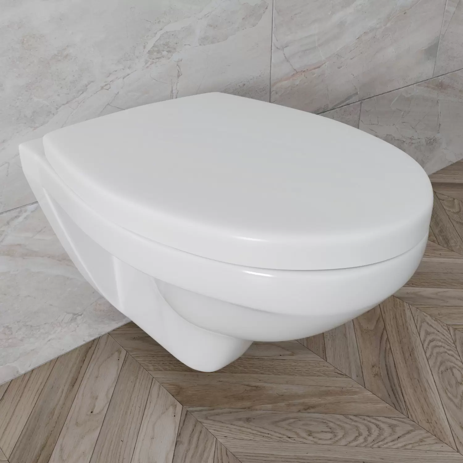 Copriwater Universale In Polipropilene Bianco Con Cerniere In Plastica