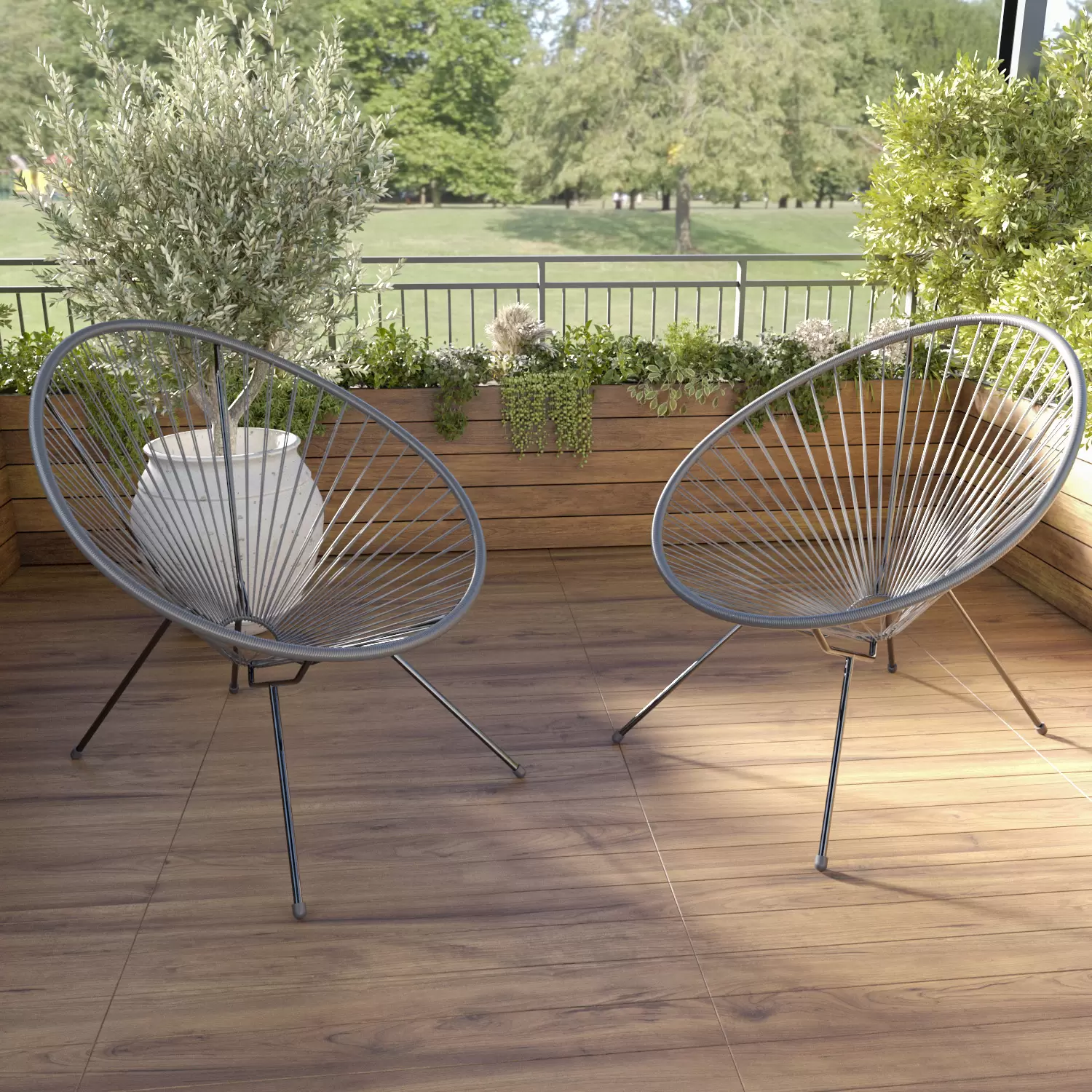 Set Di Poltrone Sedia Relax Con Seduta A Corde