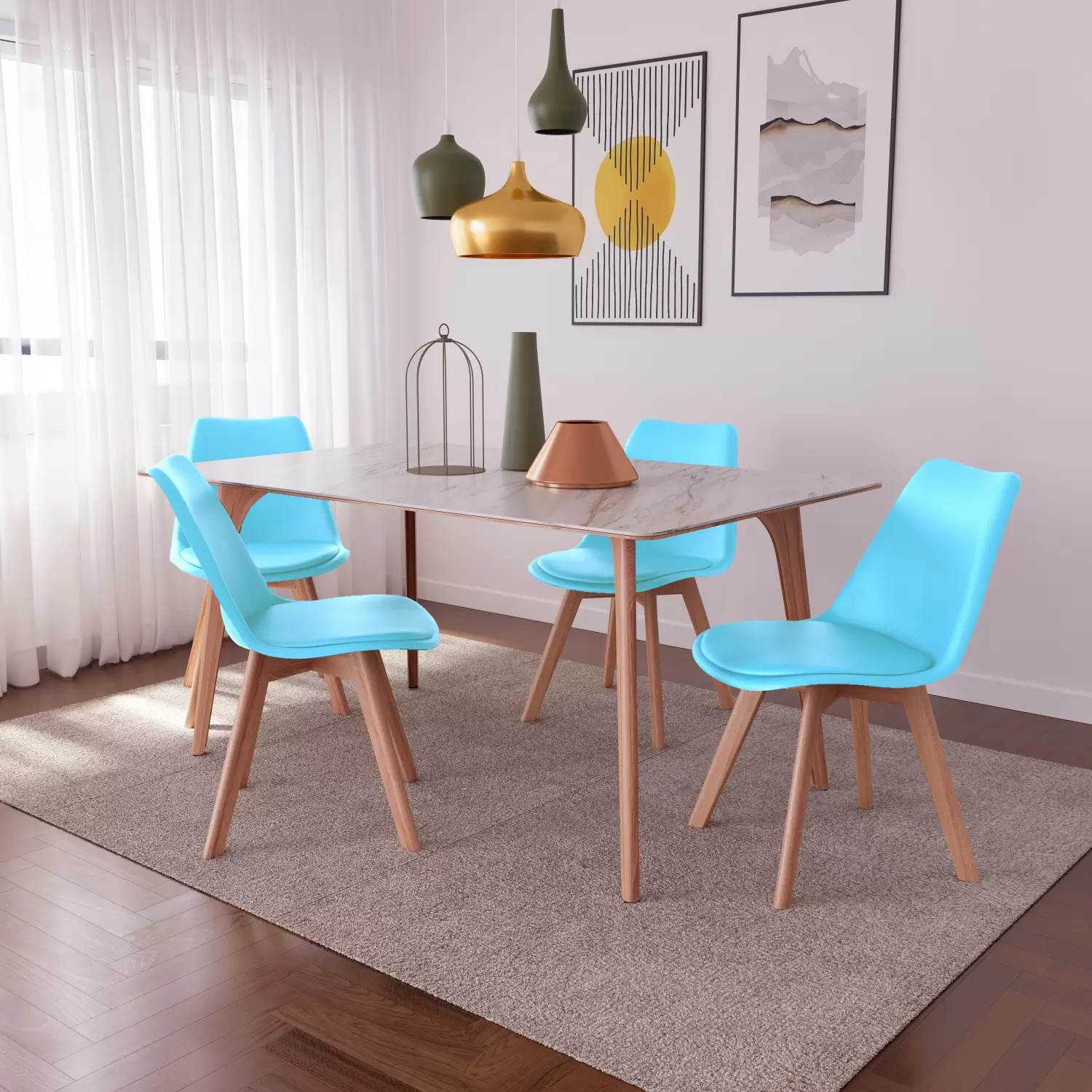 Set Di Sedie Per Sala Da Pranzo Ufficio Con Gambe In Faggio