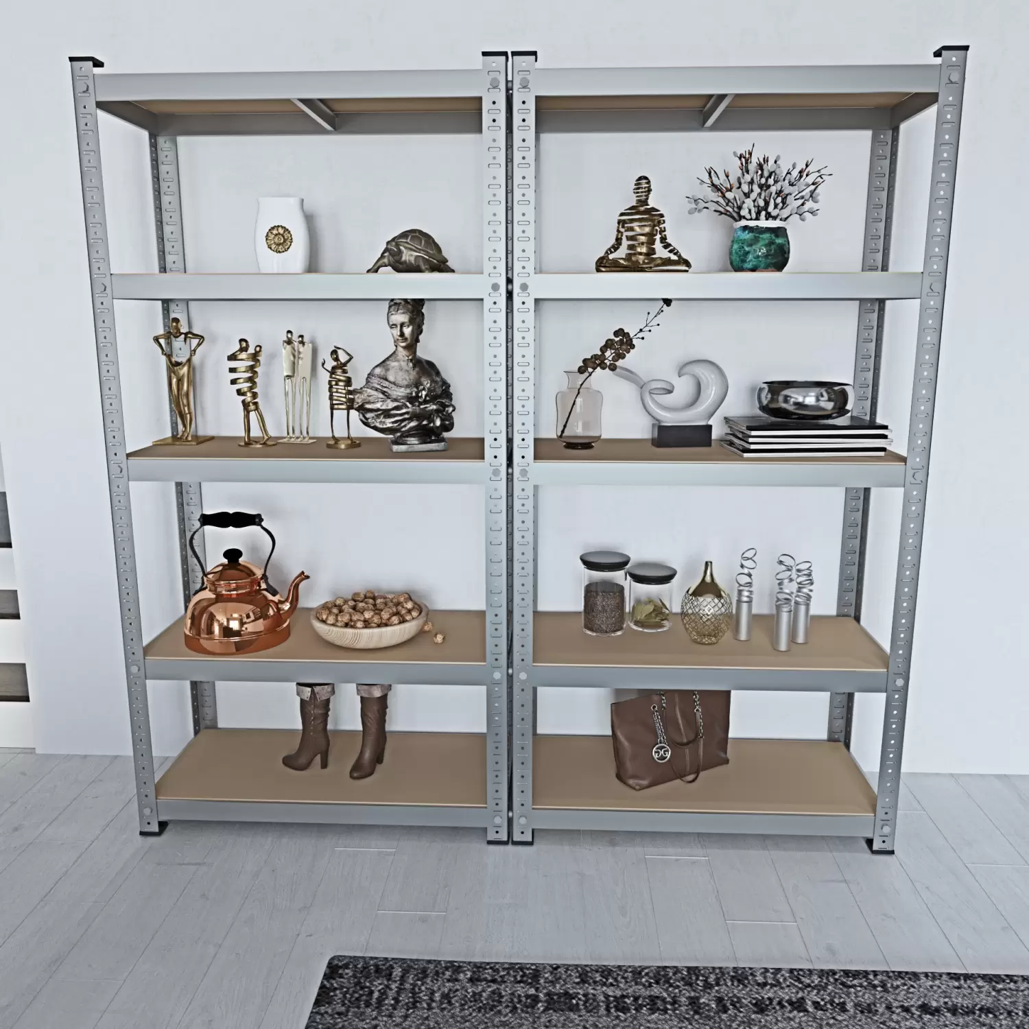 Scaffale Metallico Raymond 4 Ripiani 700kg - Per Garage E Magazzino 160x80x40cm - Foto 5