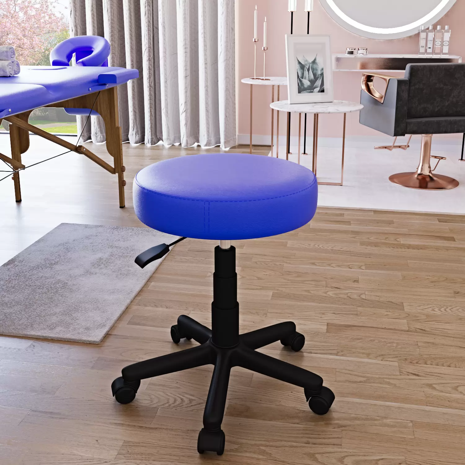 Sgabello Con Ruote Sgabello Da Estetista Rotondo Con Ruote - Main Image