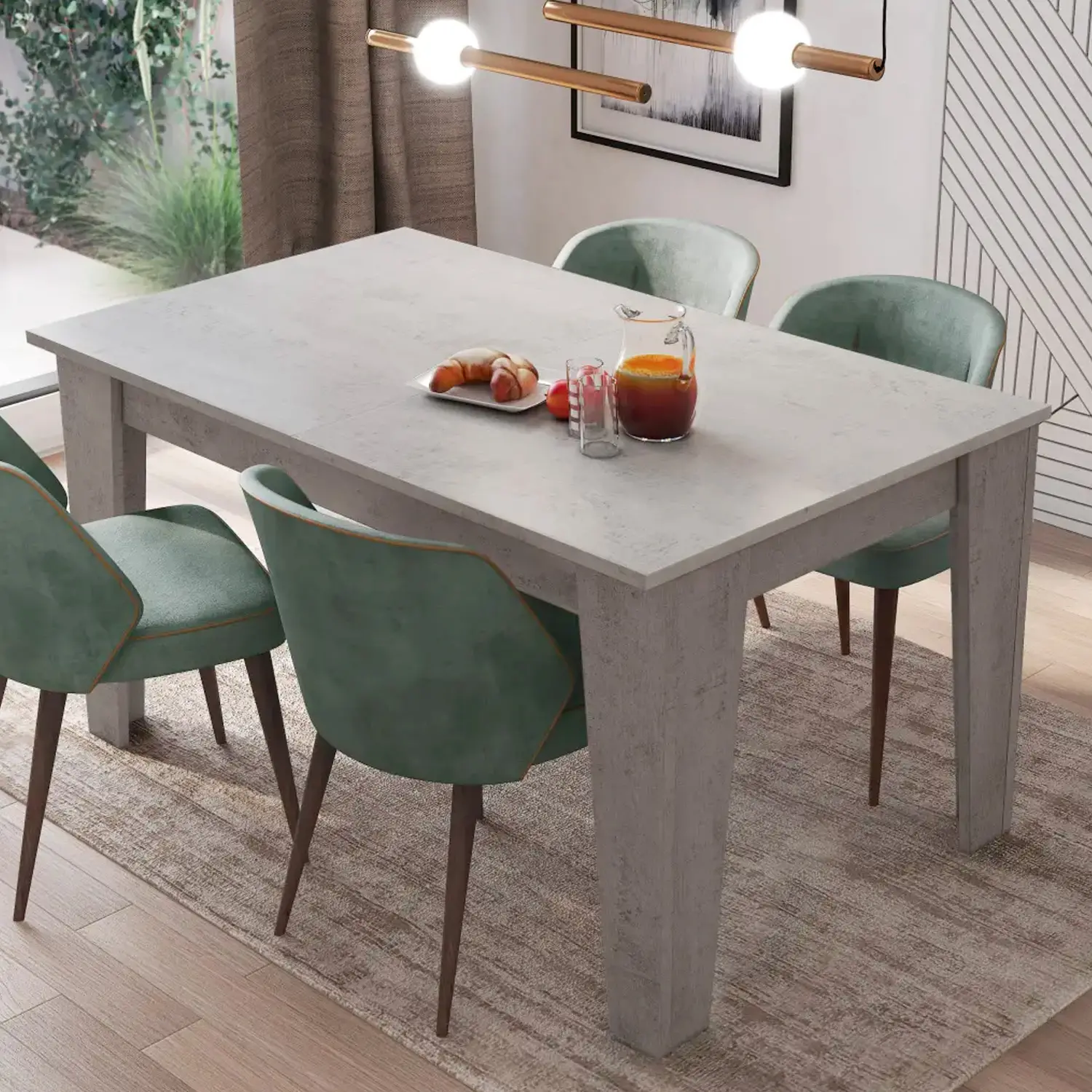 Tavolo da Pranzo Allungabile Da 140 A 200 Cm Gambe a Spillo Design