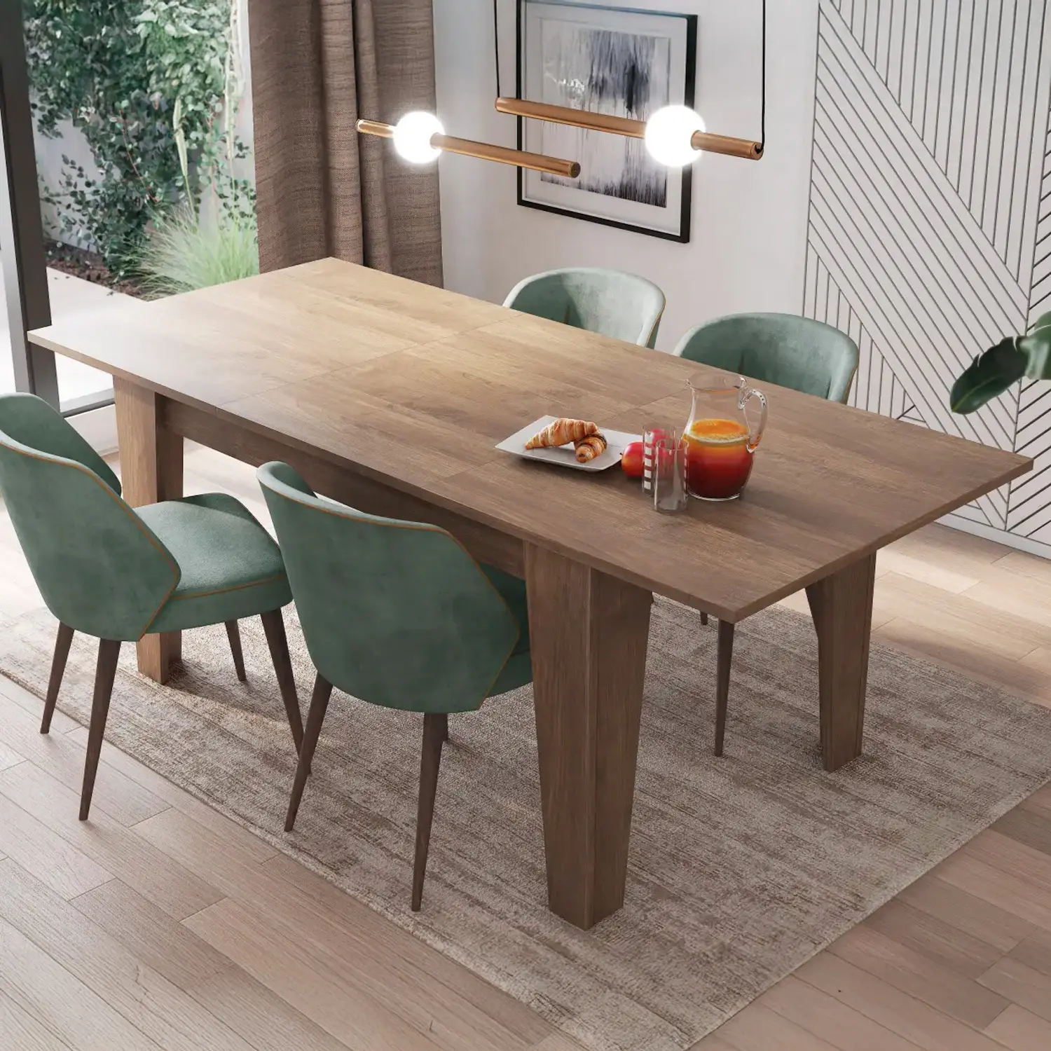 Tavolo da Pranzo Allungabile Da 140 A 200 Cm Gambe a Spillo Design