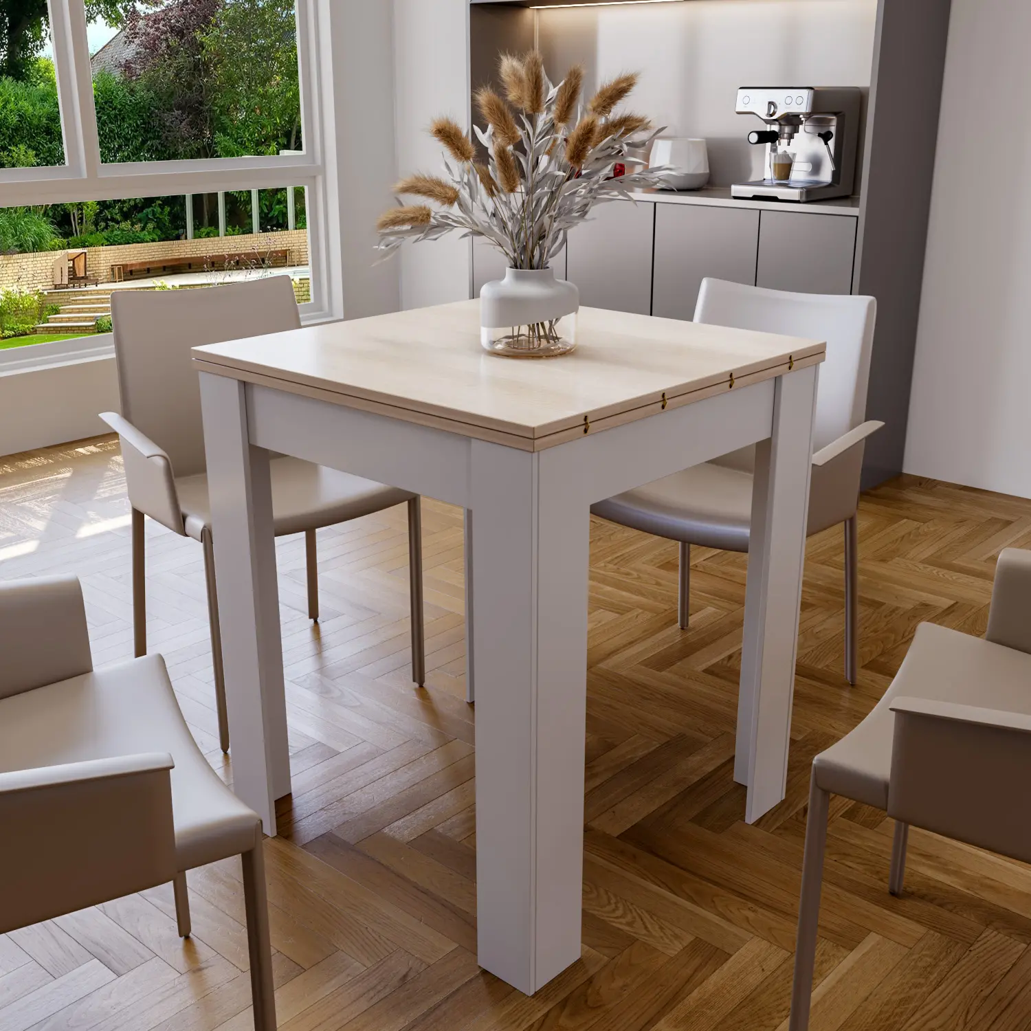 Tavolo Quadrato Allungabile Ausiliario Estensibile Design Moderno