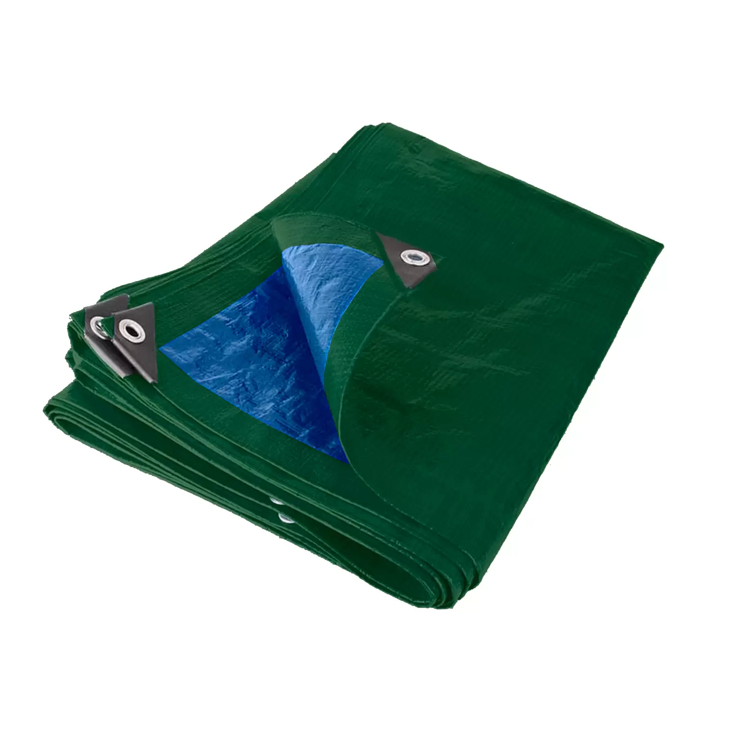 Telo Telone Occhiellato 100 gr Impermeabile Bicolore Con Occhielli In Metallo Tessuto Rinforzato Protettivo Resistente UV Antistrappo Per Legno Barche Mobili Giardino Piscina Verde Azzurro (2 x 3 M