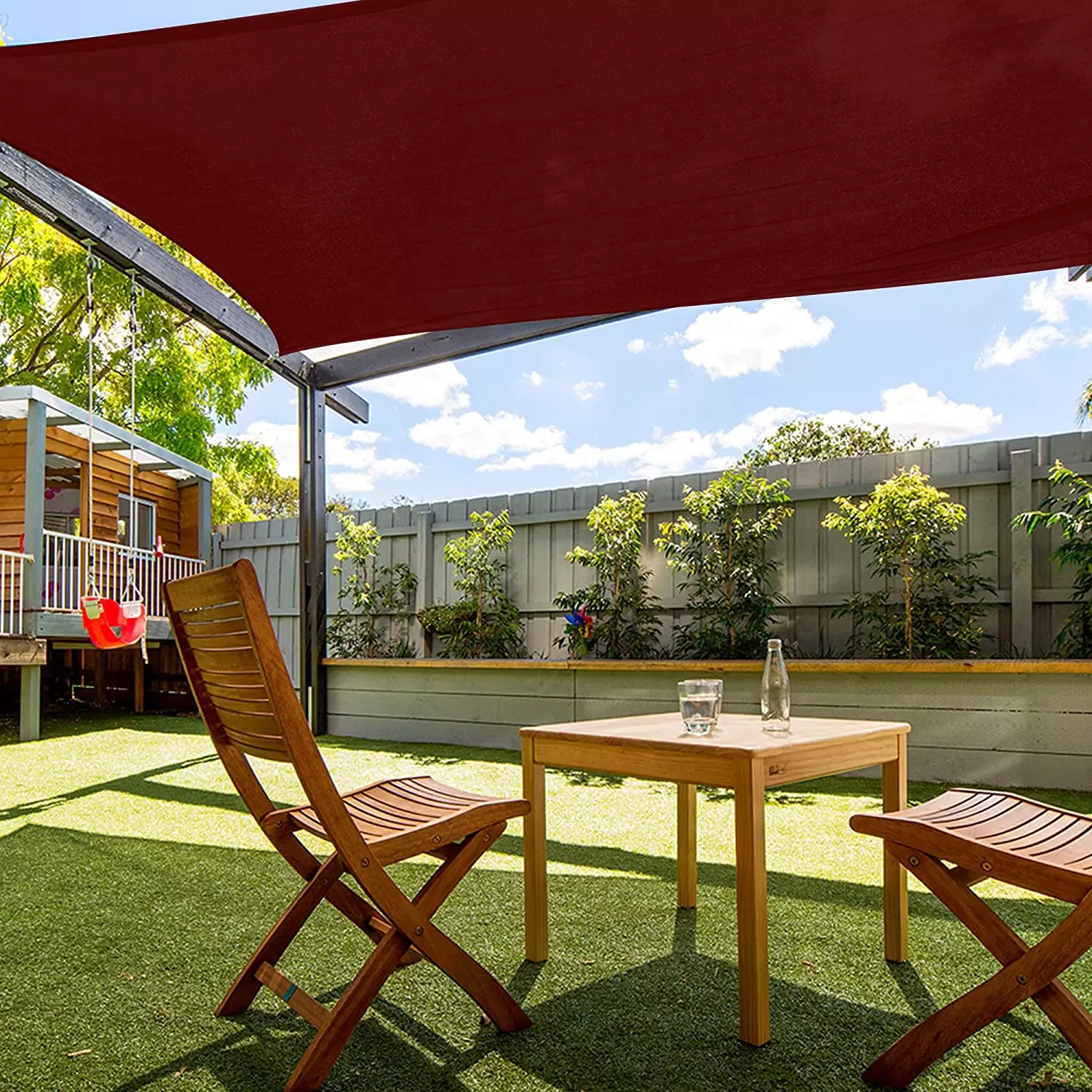 Tenda A Vela Parasole 5x5 M HDPE 180 Gr/m&sup2; - Antivento, UV E Traspirante Per Esterni