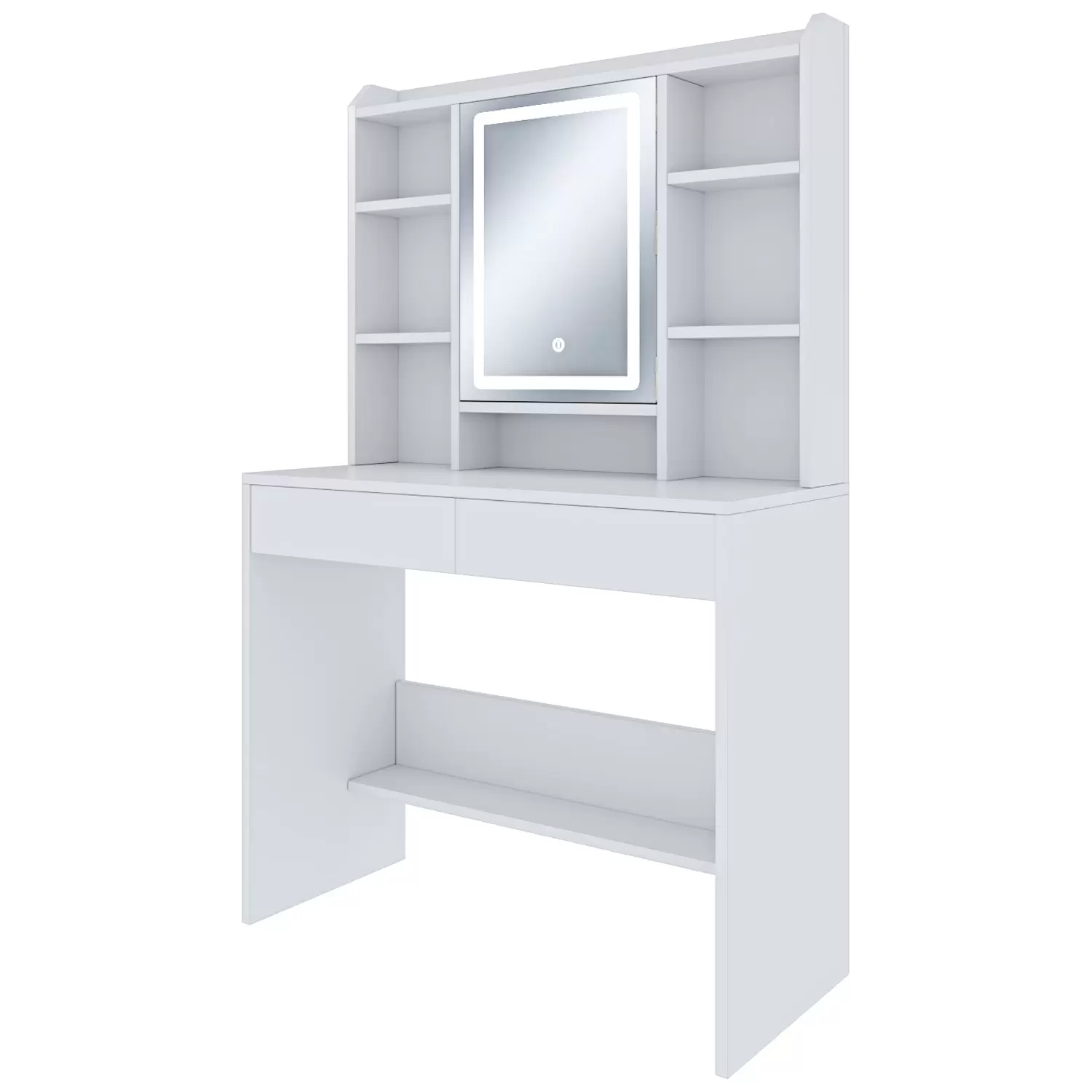 Toeletta Trucco Con Luci LED E Cassetti - Moderna, Bianca, Regolabile - Foto 2