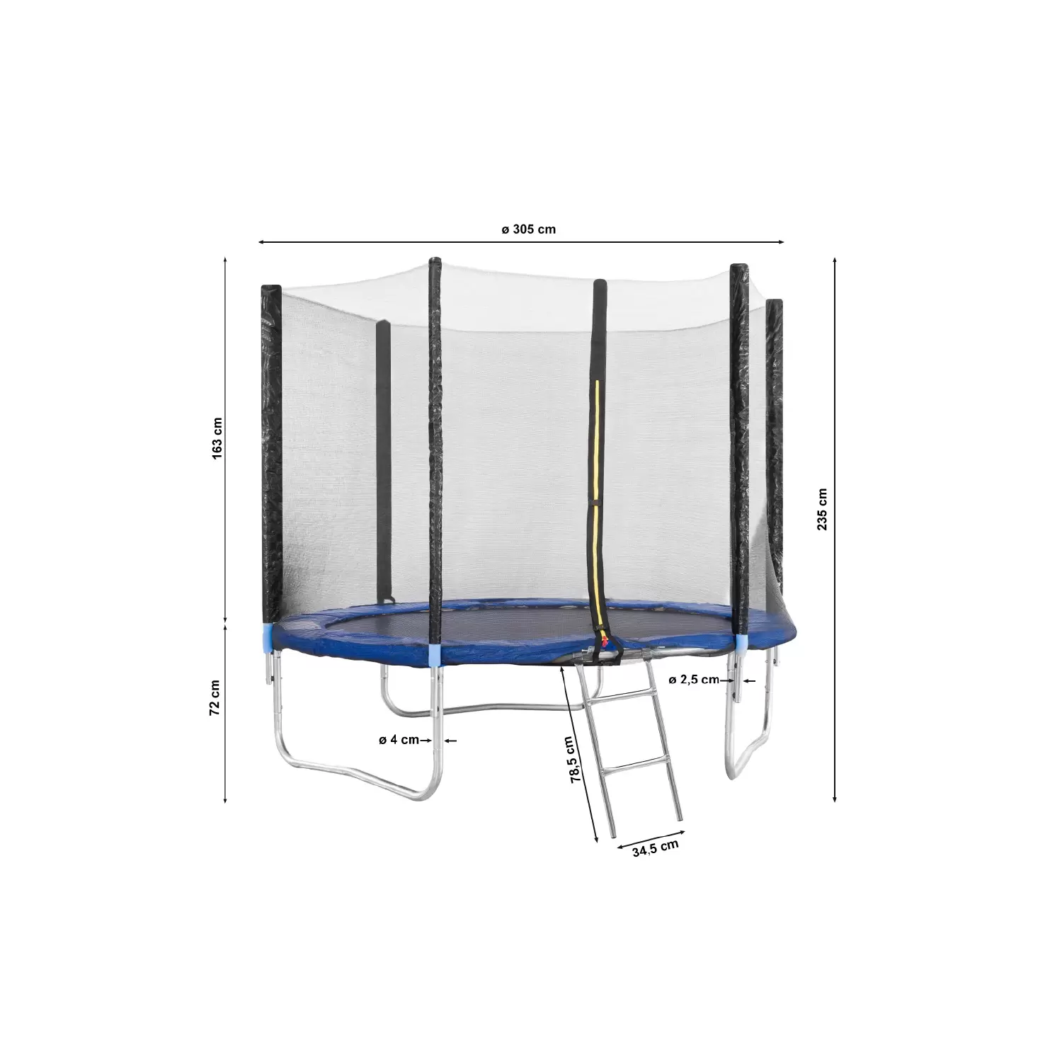 VENTE-UNIQUE - Trampolino Con Rete Di Sicurezza Interna, Scaletta - Foto 6