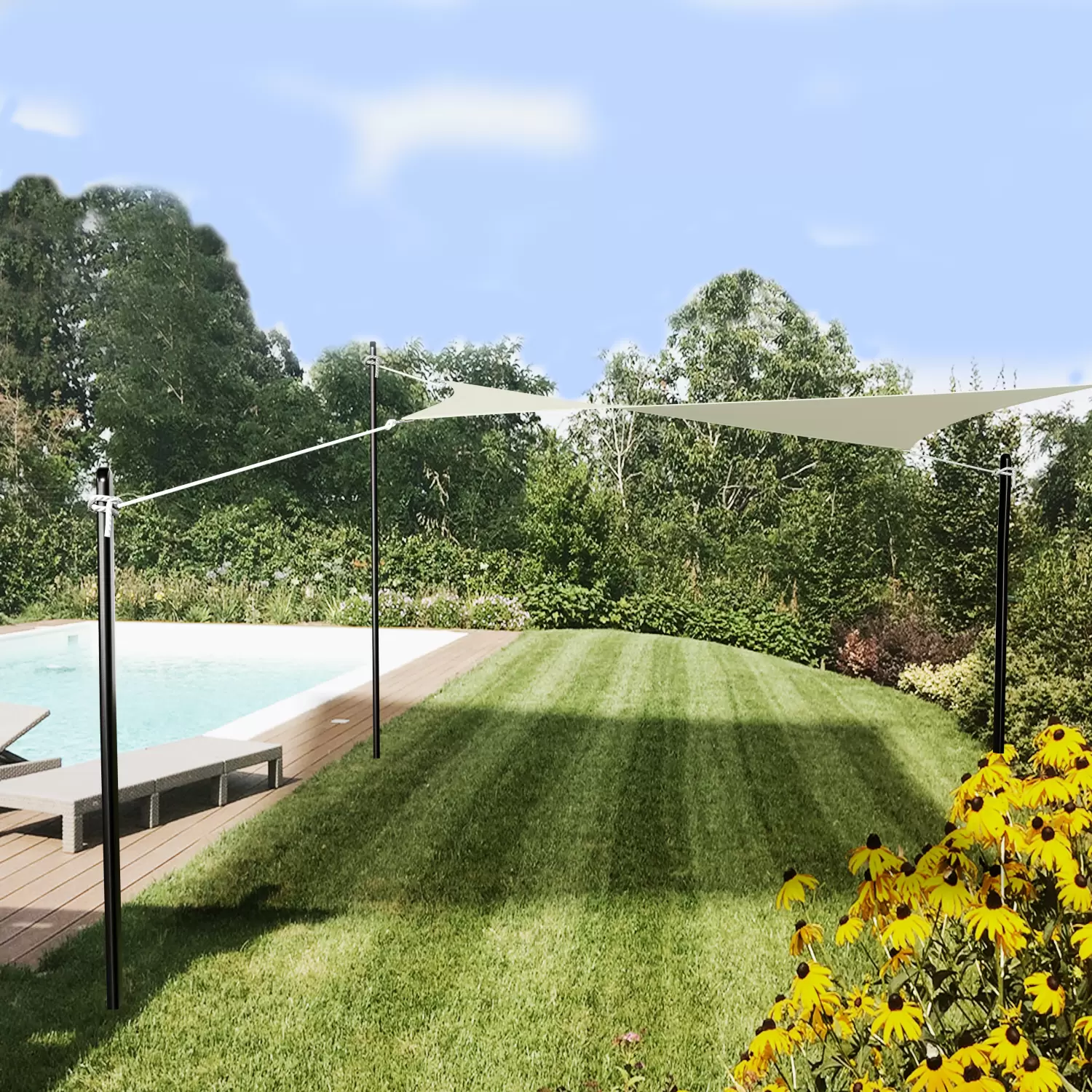 Vela Ombreggianti Onda Retrattile 1x7m Tenda da Sole per Esterno Vele Ombreggiante Impermeabile Telo Parasole con Occhiellato Protezione UV Tenda Vela per Giardino Balcone Terrazza Grigio scuro