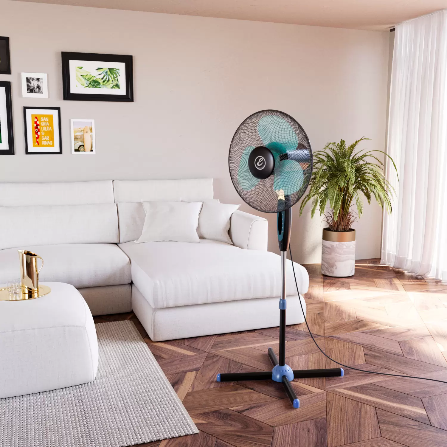 Ventilatore Da Pavimento 50W Con Telecomando - Oscillante, 3 Velocità, Timer 7 Ore, Pale 40 Cm - Foto 3