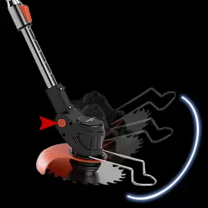 Decespugliatore Elettrico A Batteria 24V Senza Fili - Asta Regolabile, Testa Girevole 90°, 2 Batterie, Ideale Per Giardino