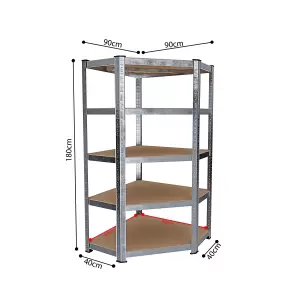 Scaffale Metallo Garage 180x90x40cm Ad Alta Portata 875kg, 5