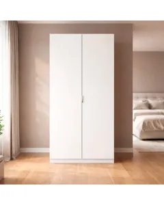 Armadio Guardaroba A 2 Ante Con Asta Appendiabiti E Ripiano Interno Mobile Armadio Salvaspazio Per Camera Da Letto Ingresso Ripostiglio Design Moderno Minimal 81 x 52 x 180 Cm