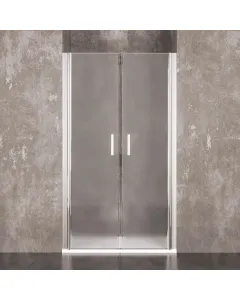 box-doccia-saloon-nicchia-satinato-6-mm-altezza-195-cm-porta-bagno-ante-apertura-doppia-battente-cristallo-temperato-struttura-alluminio-anodizzato-maniglie-acciaio-cromato-veliko-120-x-195-cm-191034-1