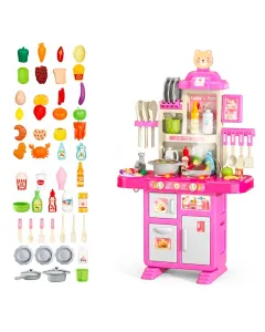 Cucina Giocattolo Per Bambini Con Luci E Suoni Realistici 69 Accessori Rubinetto Con Sistema Di Riciclo Dell'Acqua E Fornelli Per Bambini Dai 3-5 Anni Set Cucina