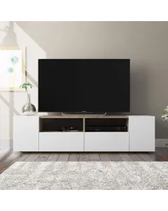 Mobile Porta TV Moderno Con Ante E Vani a Giorno Parete Attrezzata Salvaspazio Per Soggiorno Salotto Cameretta Camera Design Moderno Elegante 138 x 40.2 x 34 Cm