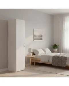 Armadio Con 1 Anta Multiuso Armadietto Design Moderno Salvaspazio Con Ripiani Interni Ideale Per Ingresso Bagno Camera Da Letto Lavanderia 39.4 x 41.5 x 175.4 Cm