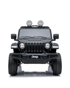 Auto Elettrica Bambini Jeep Wrangler Rubicon 12V 2 Posti con Licenza Ufficiale Ruote in Gomma EVA Sedile in Pelle Telecomando 2.4GHz Luci LED Bluetooth MP3 USB Porte Apribili Full Optional 