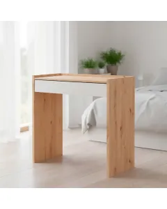 Scrivania Con Cassetto Tavolo Studio Ufficio Moderno Mobile Desk Struttura a U Compatta Salvaspazio Per Home Office Cameretta e Studio 81.5 x 40 x 77 Cm