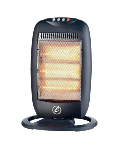 Stufa Alogena Oscillante 1200W con 3 Elementi 3 Livelli di Potenza Riscaldamento Rapido Basso Consumo Oscillazione 70° Silenziosa Portatile Sistema Anti Ribaltamento Fino S 40m² 38 × 28 × 55 cm