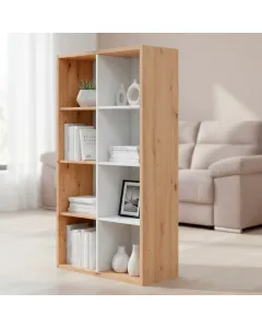 Libreria Cubi 8 Vani Modulare Mobile Moderno Per Libri Installabile In Verticale O Orizzontale Per Soggiorno Ufficio E Cameretta 71.5 x 137 x 33 Cm 