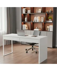 Scrivania Ufficio Home Office Studio Design Moderno Tavolo Lavoro Computer Cassetti Arredo Casa Professionale Ampia Superficie Organizzazione Minimal Elegante 138 x 50 x 75 Cm