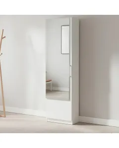 Mobile Armadio Portascarpe con Specchio Scarpiera Salvaspazio Colonna Salotto Ingresso Bagno