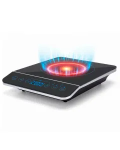 Piastra a Induzione Portatile 2000 W Con Pannello Touch Piano Cottura Elettrico In Vetroceramica Con Timer 10 Livelli Di Potenza Display LED E Funzioni Di Sicurezza Avanzate 29 × 37 × 6.5 cm Nero