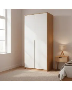 Armadio A 2 Ante Con Asta Appendiabiti E 3 Ripiani Armadietto Mobile Guardaroba Mobiletto Moderno Per Cameretta Camera Ragazzi 90 x 200 x 52 Cm